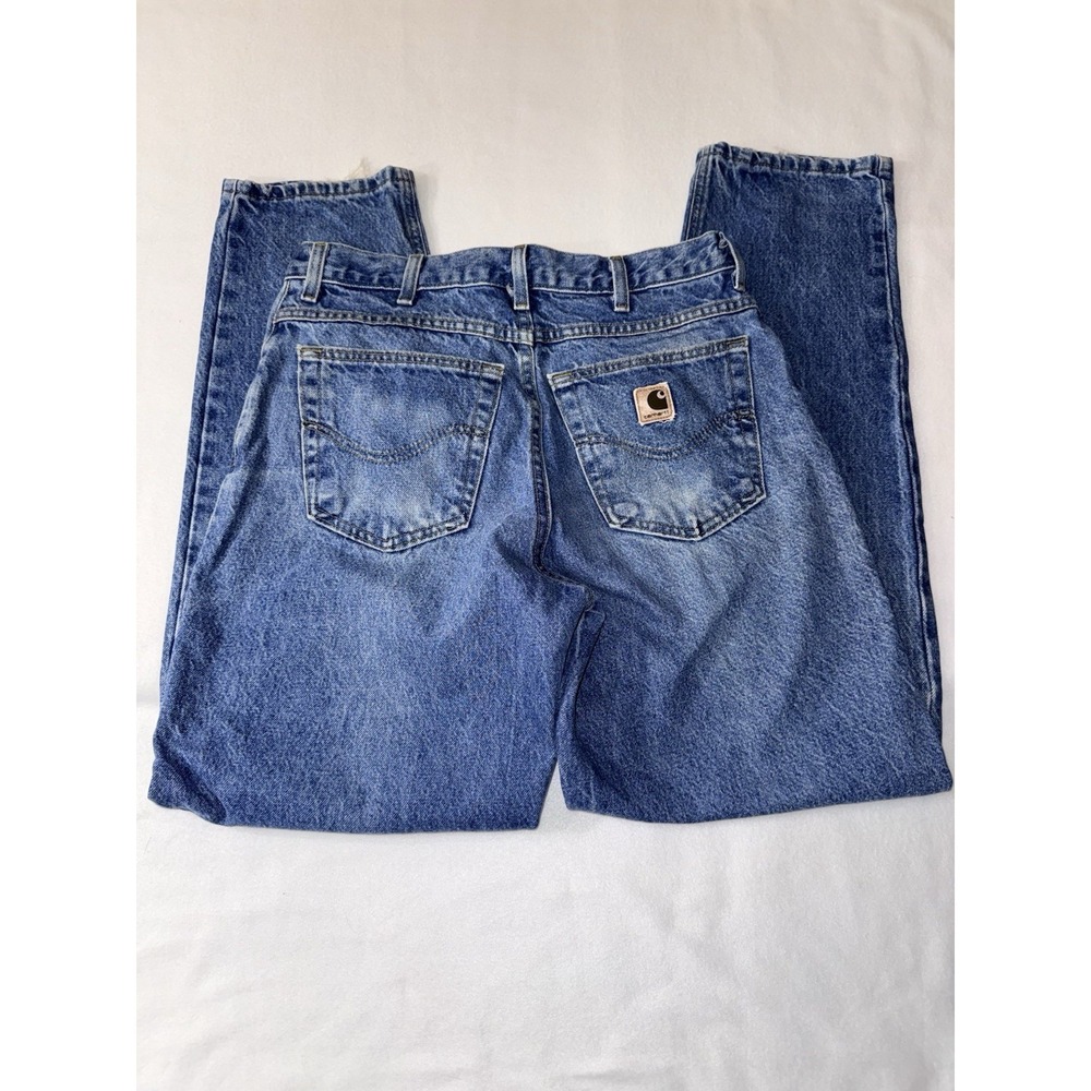 VTG Carhartt - Men's Size 32 Blue Denim Faded Distressed Broken In Jeans No Tag - Picture 2 of 16